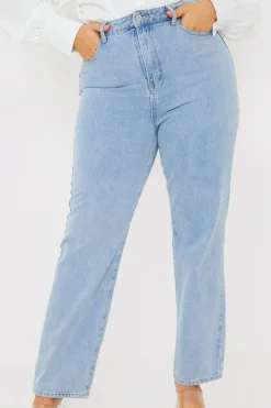 Light Wash Straight Leg Jeans