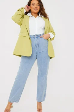 Light Wash Straight Leg Jeans