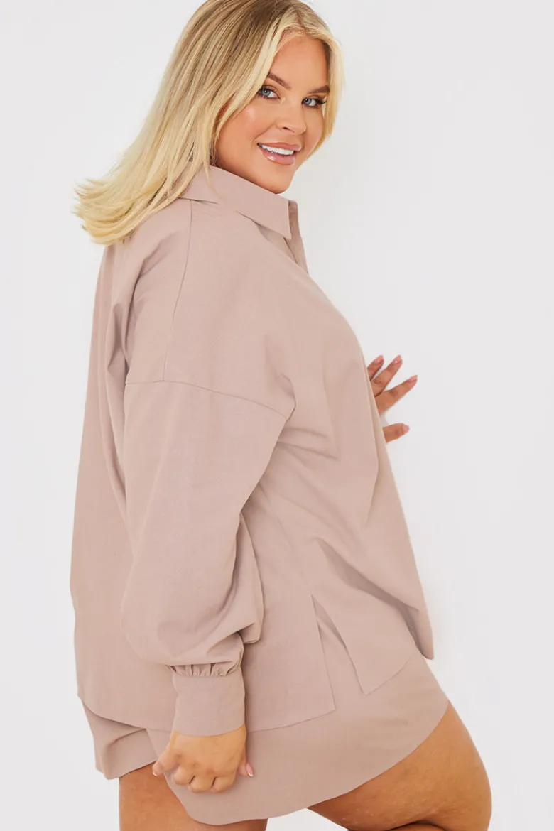 Linen Look Long Sleeve Co-Ord Shirt