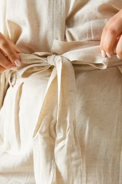 Linen Look Tie Waist Shorts