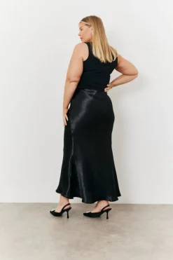 Liquid Satin Bias Cut Maxi Skirt