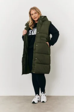 Longline Hooded Puffer Gilet