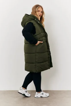 Longline Hooded Puffer Gilet