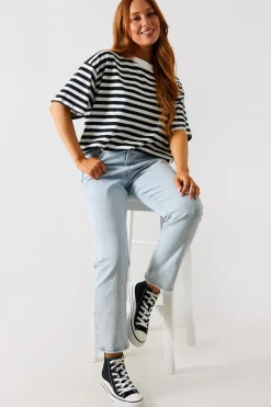 Longline Striped T-Shirt