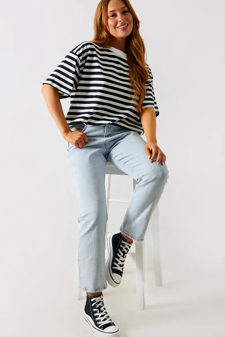 Longline Striped T-Shirt