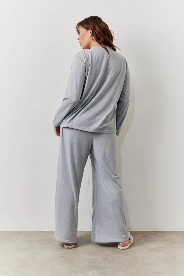 Long Sleeve Top and Trouser Slogan PJ Set