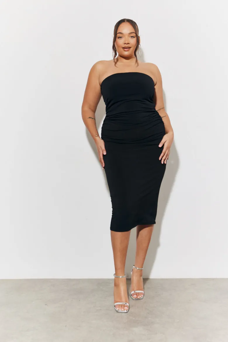 Magic Sculpting Bandeau Bodycon Midi Dress