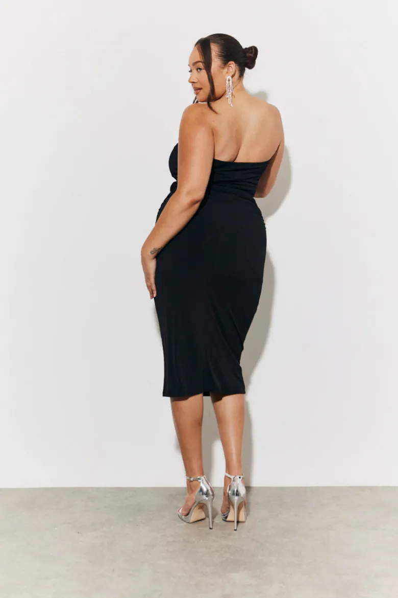 Magic Sculpting Bandeau Bodycon Midi Dress