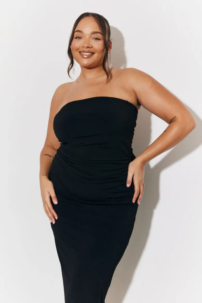 Magic Sculpting Bandeau Bodycon Midi Dress