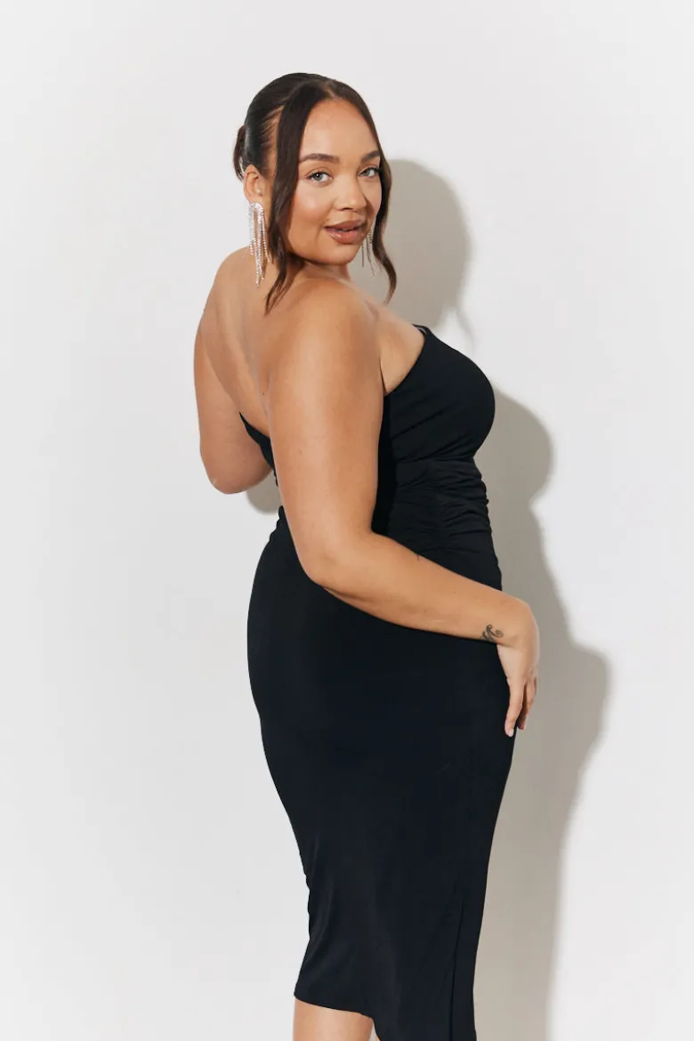 Magic Sculpting Bandeau Bodycon Midi Dress