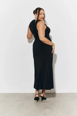 Magic Sculpting High Neck Ruched Maxi Dress