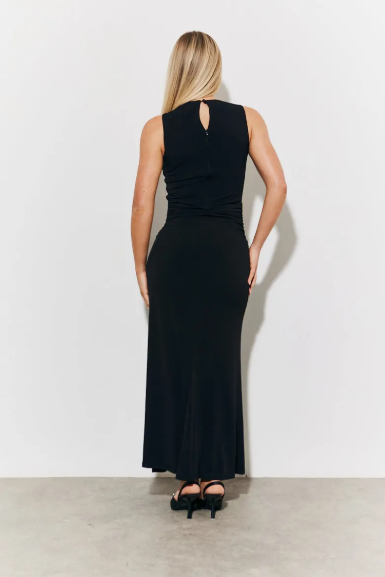 Magic Sculpting High Neck Ruched Maxi Dress