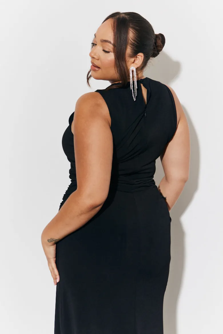 Magic Sculpting High Neck Ruched Maxi Dress