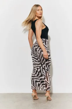 Magic Sculpting Printed Bodycon Midi Skirt
