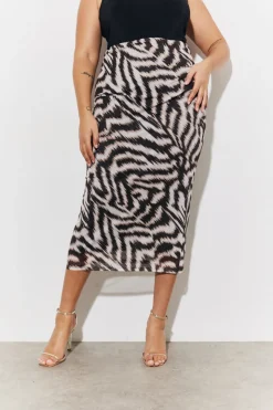 Magic Sculpting Printed Bodycon Midi Skirt