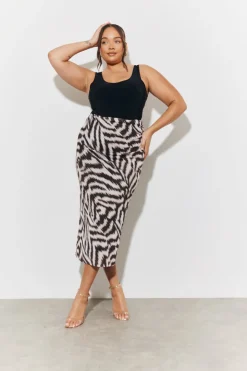 Magic Sculpting Printed Bodycon Midi Skirt