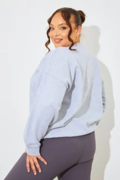 Marl Crew Neck Fleeceback Sweater