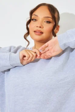Marl Crew Neck Fleeceback Sweater