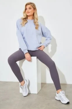 Marl Crew Neck Fleeceback Sweater