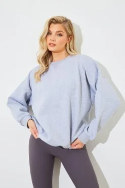 Marl Crew Neck Fleeceback Sweater