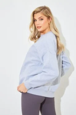 Marl Crew Neck Fleeceback Sweater