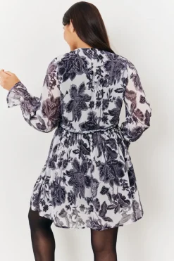 Maternity Crew Neck Printed Smock Dress