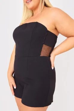 Mesh Insert Button Detail Playsuit