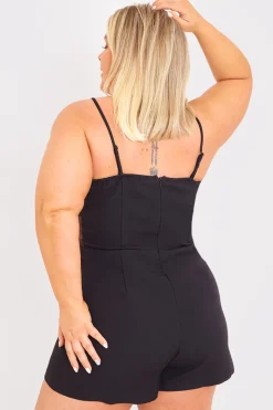 Mesh Insert Button Detail Playsuit