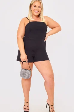Mesh Insert Button Detail Playsuit
