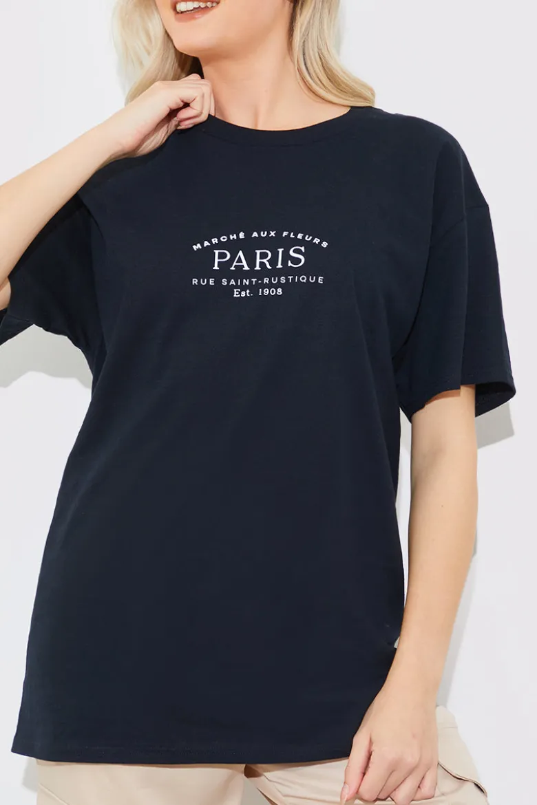Minimalist Paris Slogan T Shirt
