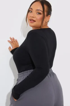 More Sustainable Ribbed Square Neck Bodysuit