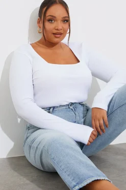 More Sustainable Ribbed Square Neck Bodysuit