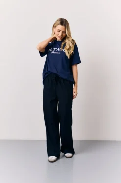 Navy Elasticated Waist Tailored Trouser