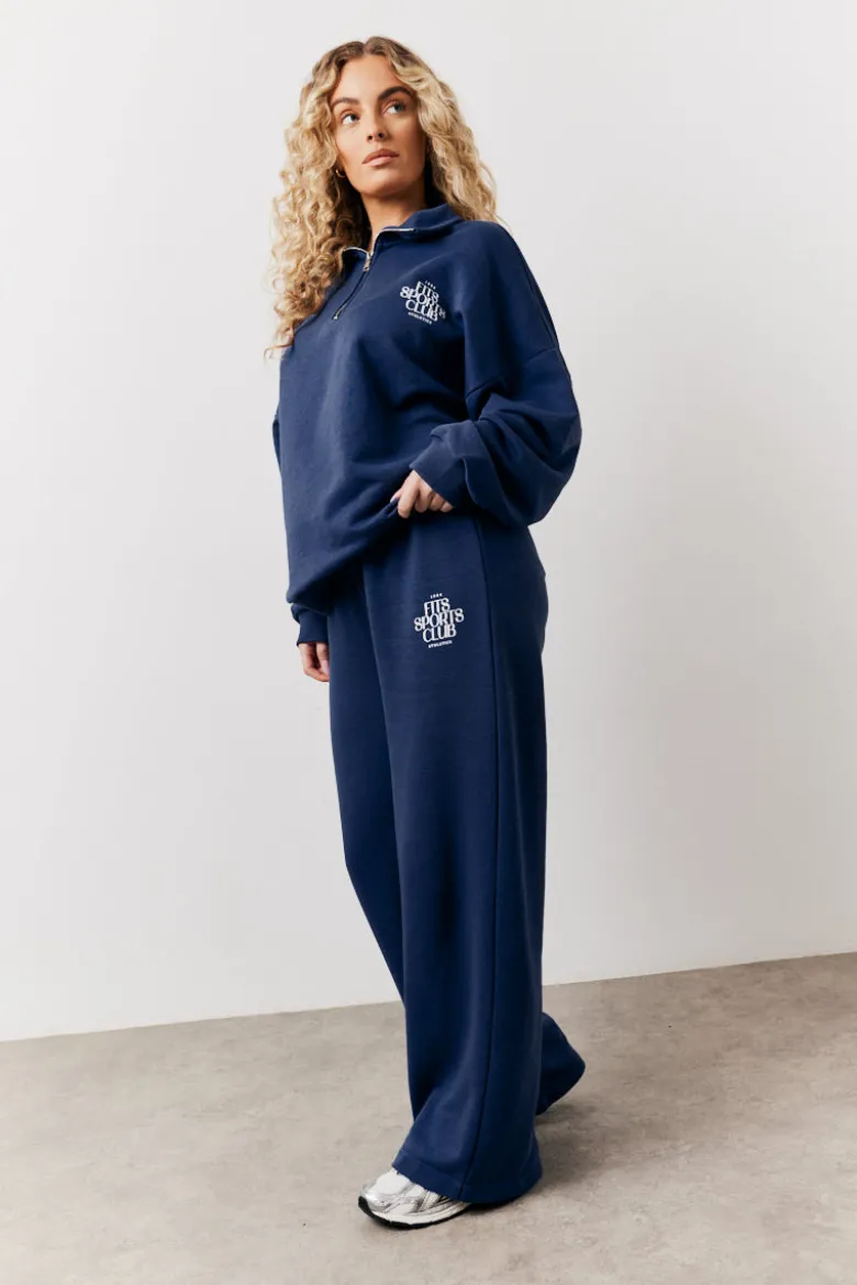 Navy Fits Graphic Straight Leg Co-Ord Jogger
