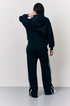 Navy Fits Wide Leg Side Stripe Co-Ord Jogger