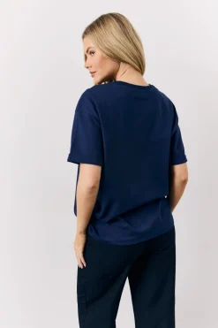 Navy Graphic Slogan T-Shirt
