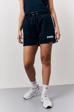 Navy 90's Fits Slogan Side Stripe Co-Ord Shorts