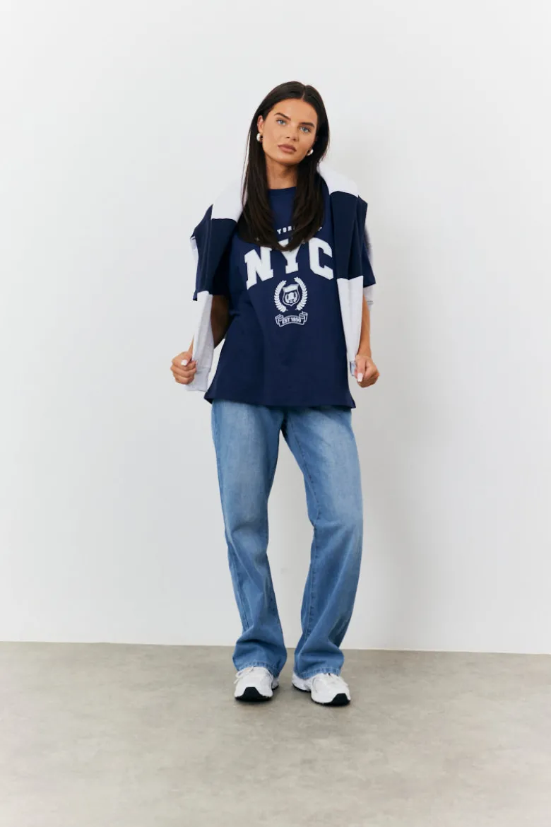 NYC Printed Graphic Varsity T-Shirt