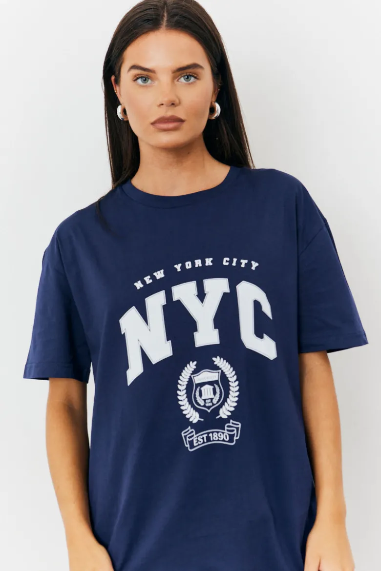 NYC Printed Graphic Varsity T-Shirt