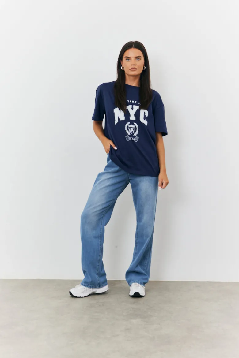 NYC Printed Graphic Varsity T-Shirt