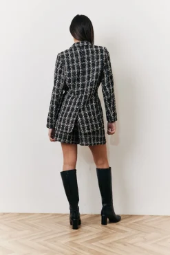 Occasion Black Boucle Check Short