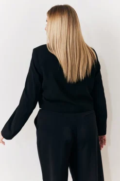 Occasion Black Cropped Tux Blazer