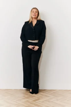 Occasion Black Cropped Tux Blazer