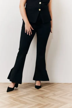 Occasion Black Flare Trousers