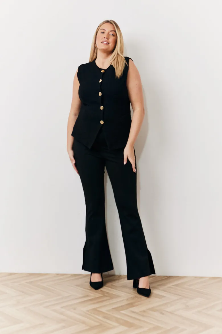 Occasion Black Flare Trousers