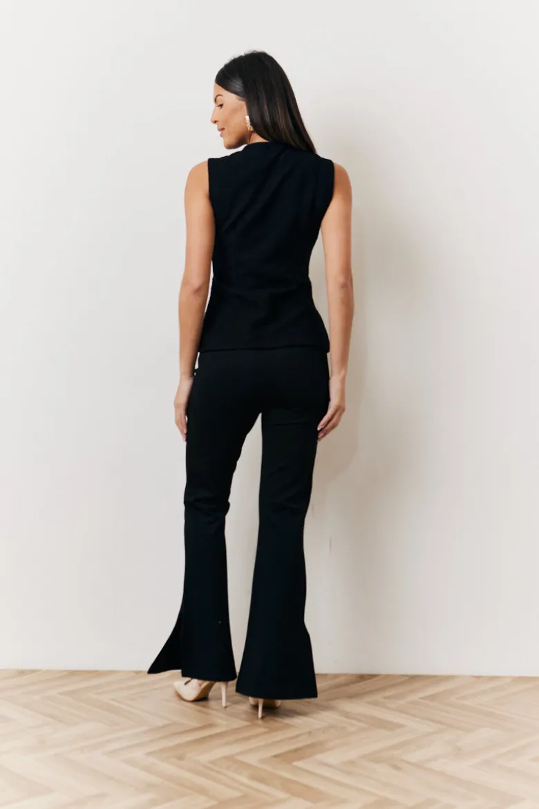 Occasion Black Flare Trousers