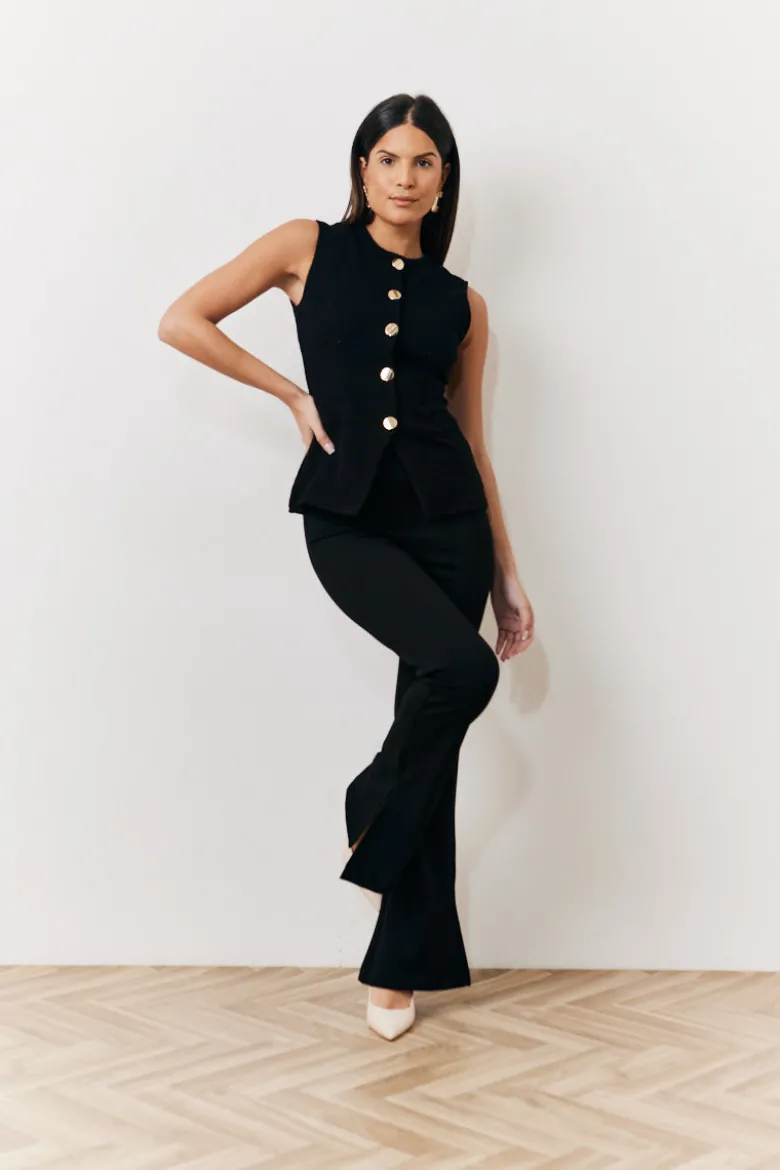 Occasion Black Flare Trousers