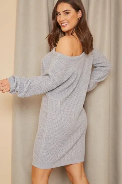 Off The Shoulder Knitted Dress
