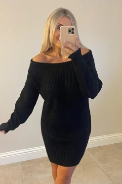 Off The Shoulder Knitted Dress