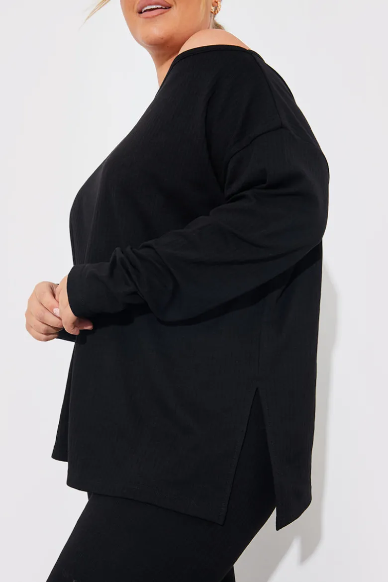 Off The Shoulder Long Sleeve T Shirt And Legging Set